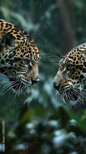 two jaguar fighing over Massai marah jungle in south africa created by ai