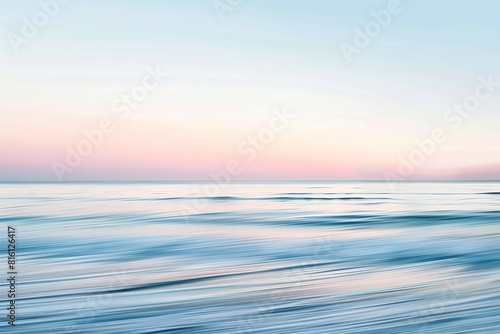 This serene seascape with pastel dawn hues creates an ideal wallpaper, an abstract backdrop for a best seller