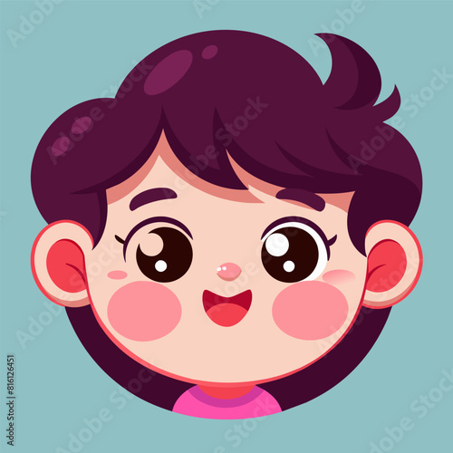 Colorful Cheek Multi Color Illustration, Cute Illustration