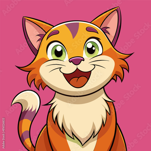 Colorful Cat Multi Color Illustration, Cute Illustration