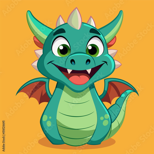 Colorful Dragon Multi Color Illustration, Cute Illustration