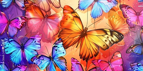 This abstract representation of butterflies creates a stunning wallpaper or background  with potential as a best seller