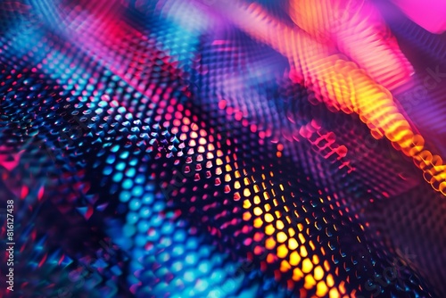 A dynamic abstract pattern created by colorful light dots, ideal for a trendy wallpaper or background, sure to be a best seller photo