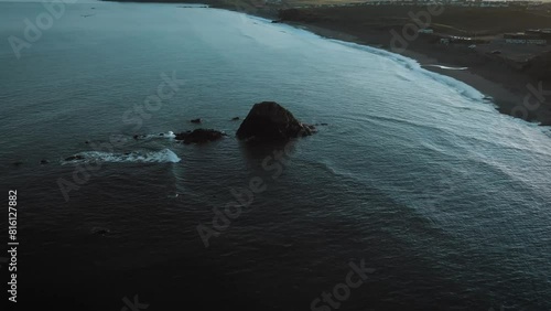 morning sun rise at black rock, widemouth bay  photo