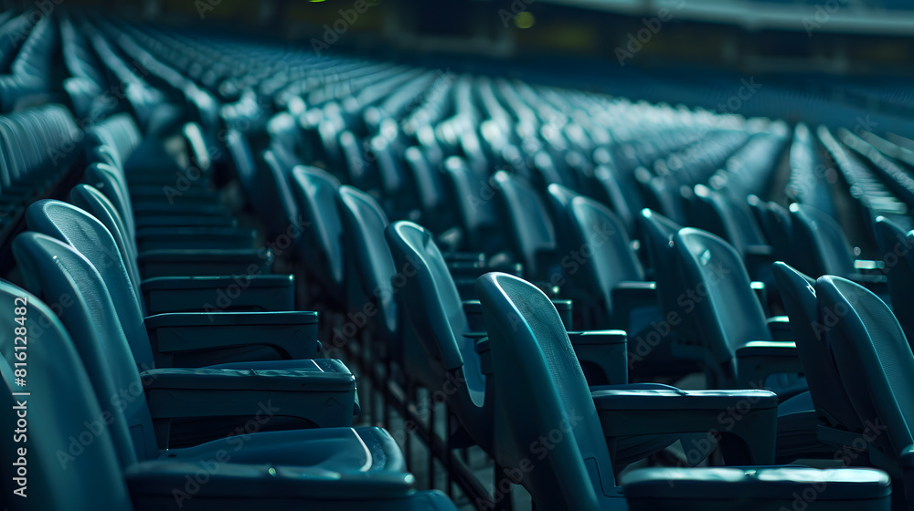 Fototapeta premium Empty seats at American football stadium : Generative AI
