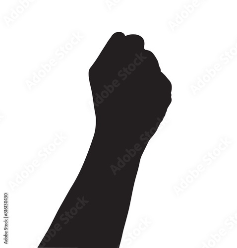 Clenched fist of a dark skin hand  male