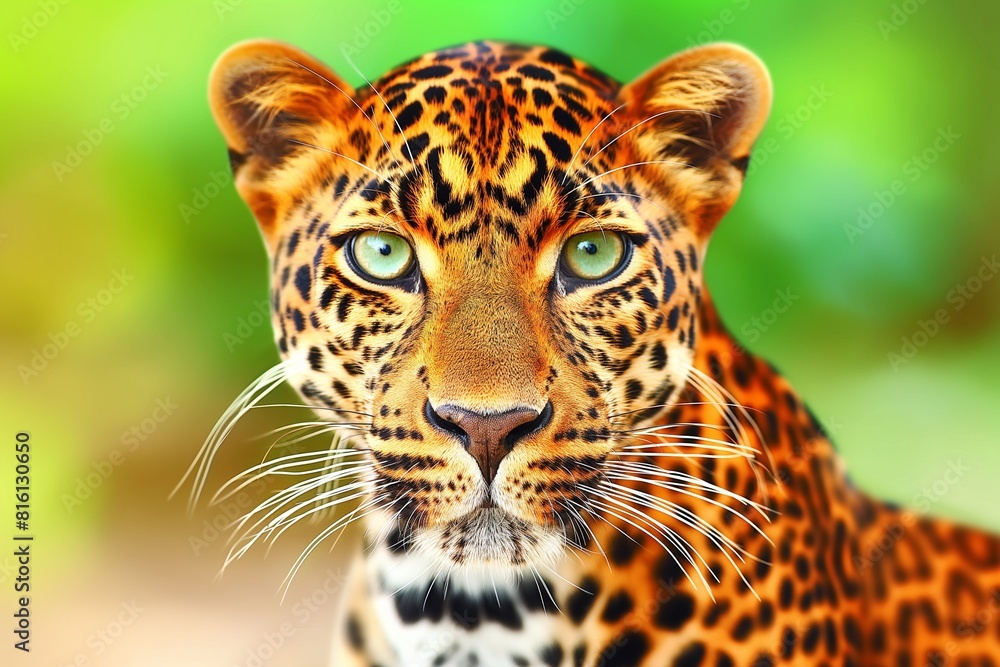 Fototapeta premium A close-up portrait of a leopard