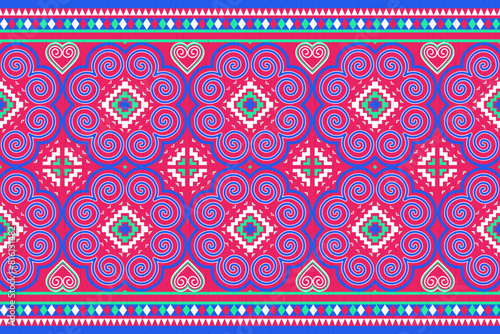 Ethnic pattern for decoration textiles Hmong style	