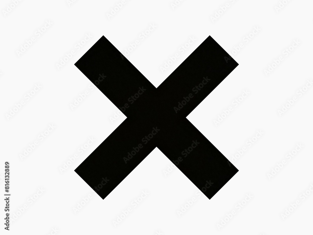 The white background in the image is a black cross with a large, thick black line indicating a prohibited sign. The white background in the image is a black cross with a large, thick black line indicating a prohibited sign.