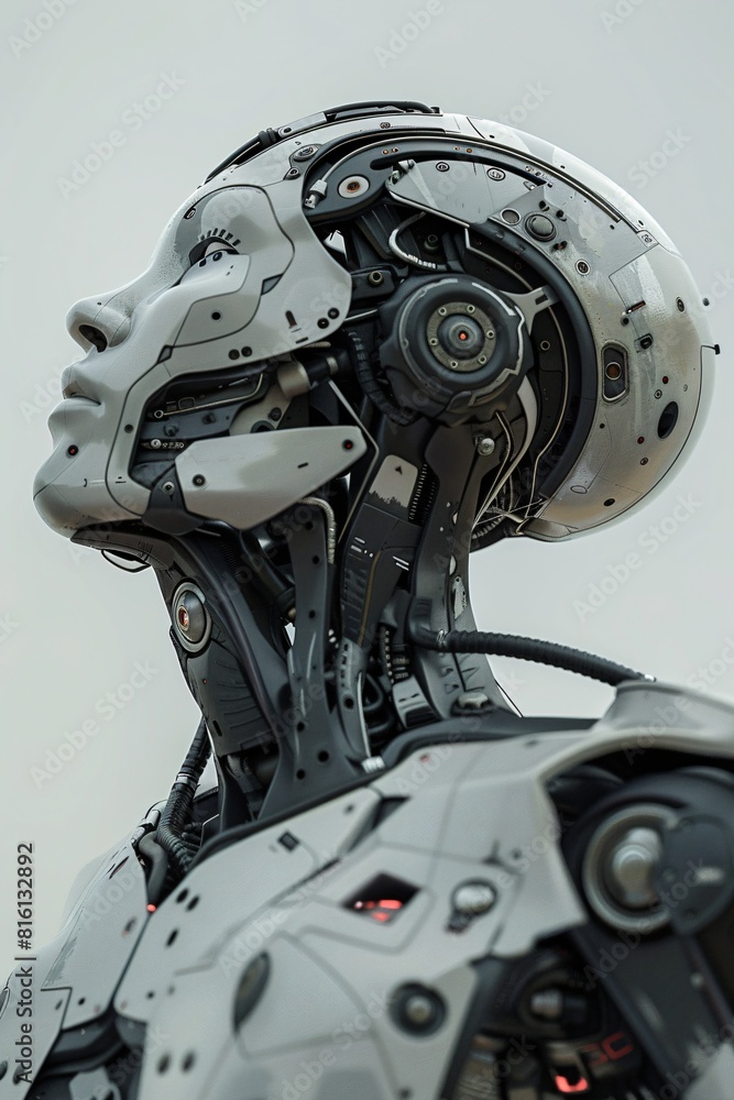 futuristic humanoid robot with mechanical parts, science fiction cyborg technology futuristic humanoid robot with mechanical parts, science fiction cyborg technology