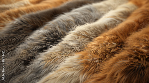 Wallpaper Mural Closeup of the texture and coloration of different types of fur, such as fox, mink or raccoon, showcasing their unique patterns and shades. Luxury fashion design and high-end tailoring concept. Torontodigital.ca
