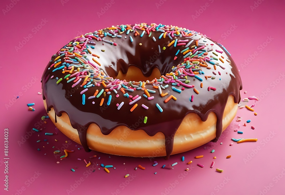 donut with chocolate glaze and sprinkles donut with chocolate glaze and sprinkles