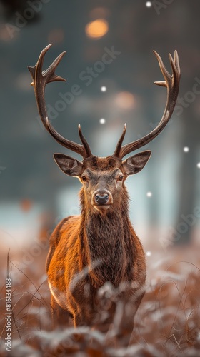 Noble deer male in the fall created by ai