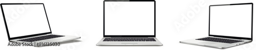Modern laptop mockup, isolated on white background. Vector illustration