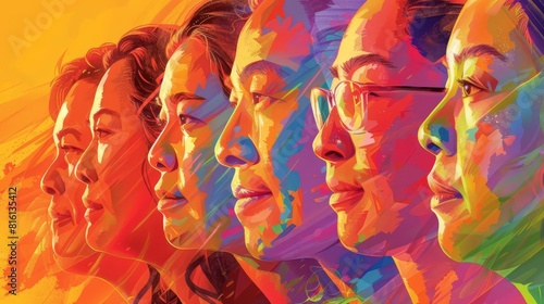 portrait banner celebrating asian american and pacific islander heritage month diverse aapi women and men digital art photo