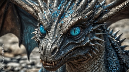 Dragon with blue eyes