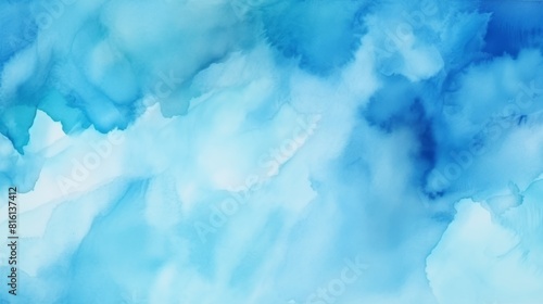 A seamless watercolor blend of blue tones symbolizes tranquility and emotional depth in this serene abstract image