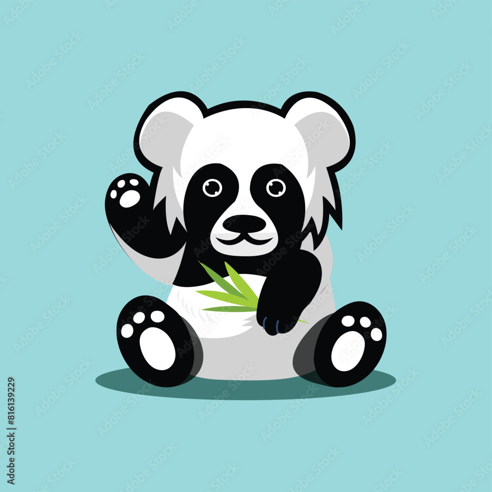 Panda sitting logo design, vector logo design, illustration Panda sitting logo design, vector logo design, illustration