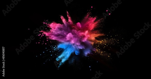 A vivid abstract powder explosion perfect as a wallpaper or background, aimed to be a best-seller with its dynamic aesthetic