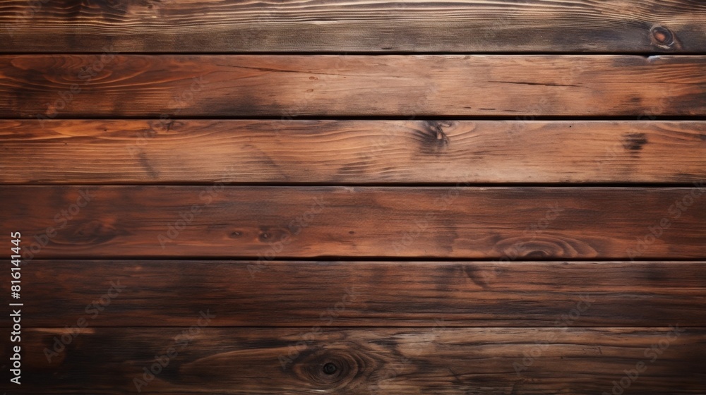 Naklejka premium The dark tones and weathered appearance of these wooden boards offer a visual story of age and endurance, perfect for adding a touch of vintage