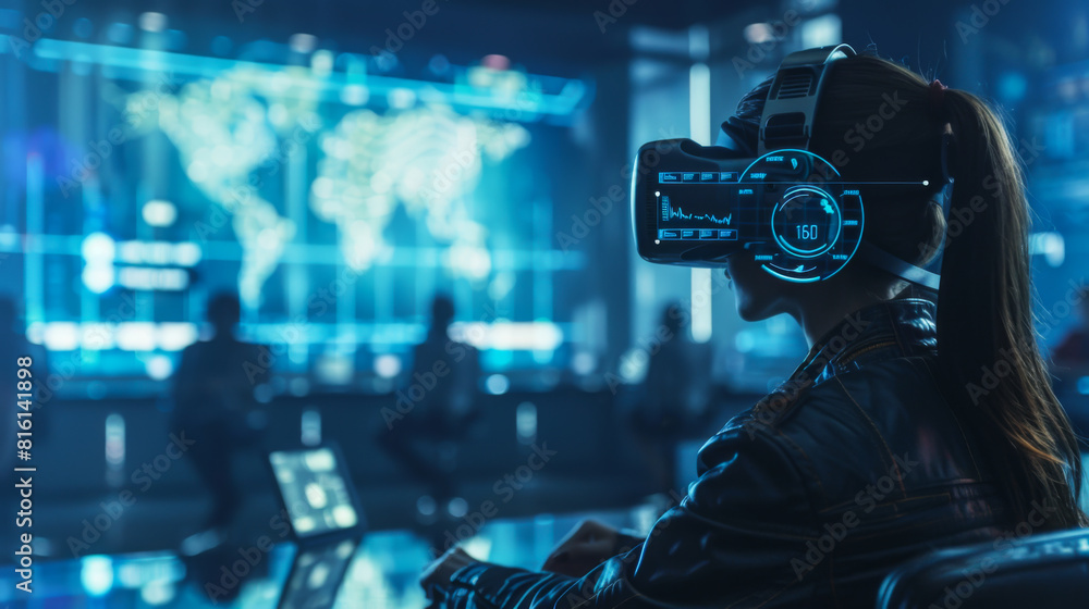 A virtual reality investment seminar floating in cyberspace, where digital gurus share secrets of merging technology A virtual reality investment seminar floating in cyberspace, where digital gurus share secrets of merging technology