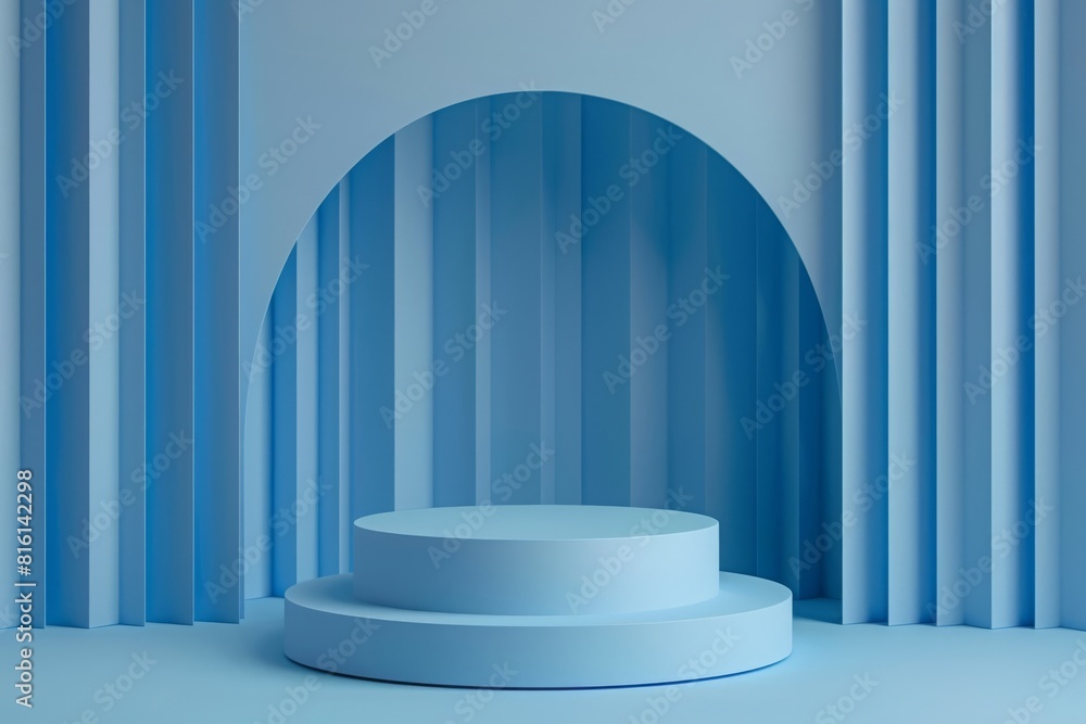 A visually striking image of a cylindrical podium crafted in a paper art style. A visually striking image of a cylindrical podium crafted in a paper art style.