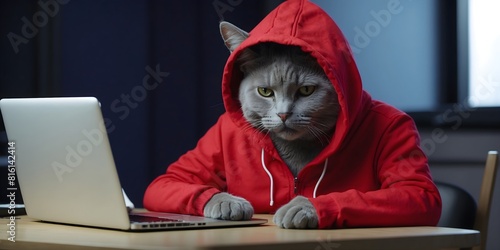 Digitale Pfoten: Eine Katze navigiert durchs Internet photo