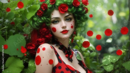 portrait of a woman in carnival mask Generated Ai 