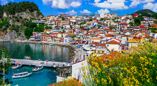 Beautiful colorful towns of Greece - Parga. Popular for summer vacations, Epirus. Greek holidays. photo