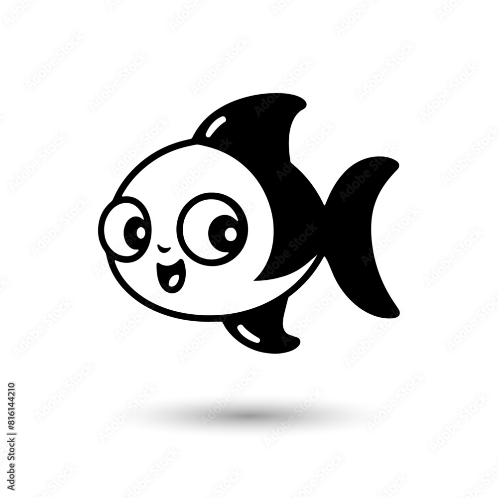 cute cartoon fish with eyes and mouth vector cute cartoon fish with eyes and mouth vector