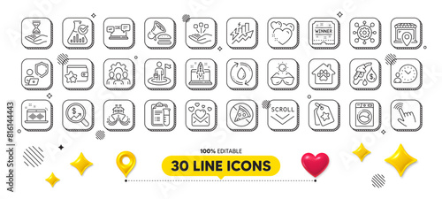 Winner ticket, Music making and Ship line icons pack. 3d design elements. Loyalty tags, Consumption growth, Loyalty program web icon. Market location, Cursor, Leadership pictogram. Vector