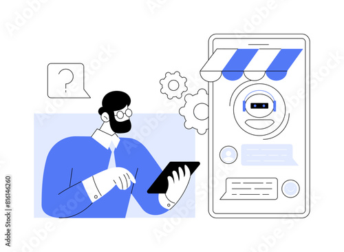 AI-Powered Sales Chatbot Assistance abstract concept vector illustration.