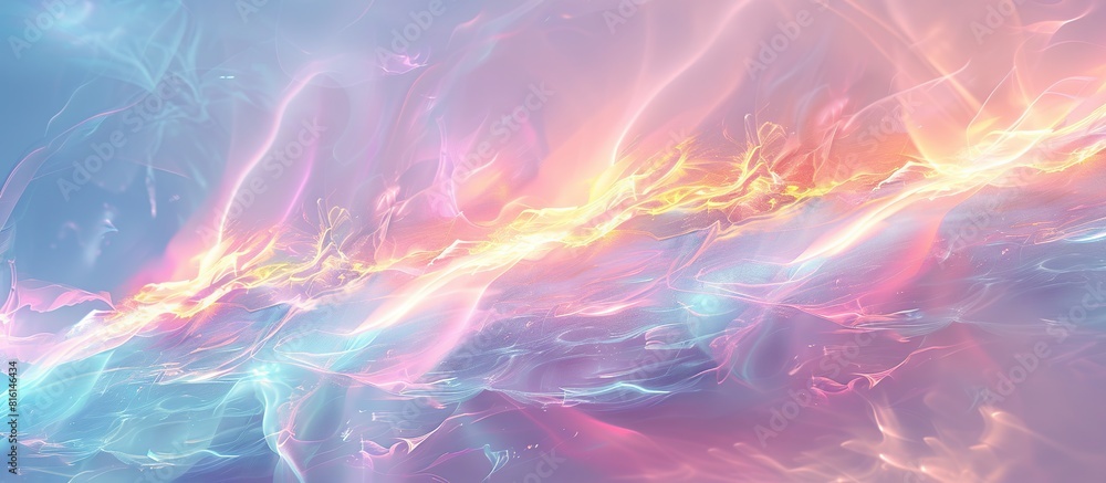 Obraz premium Abstract background with colorful waves and glowing light effects.
