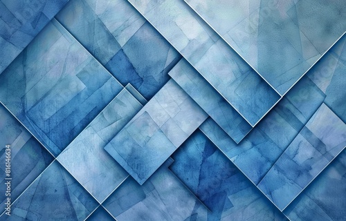 This wallpaper features an abstract background with overlapping squares in varying shades of blue, a potential best-seller