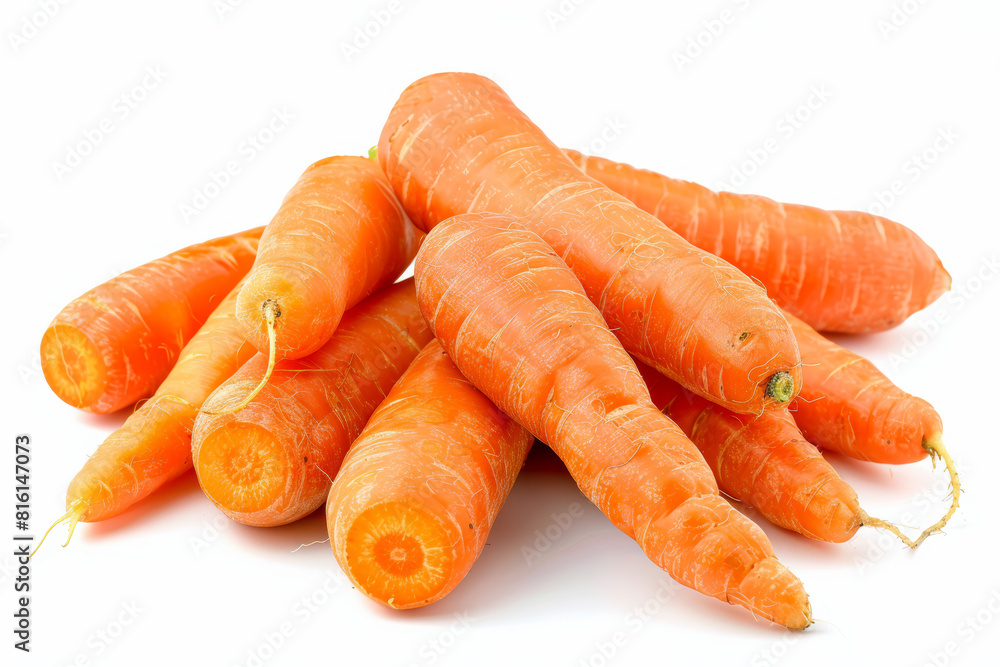 A pile of vibrant orange carrots isolated without any background interference, showcasing their earthy sweetness and crunchy texture. Concept of root vegetables and garden produce. Generative Ai. A pile of vibrant orange carrots isolated without any background interference, showcasing their earthy sweetness and crunchy texture. Concept of root vegetables and garden produce. Generative Ai.
