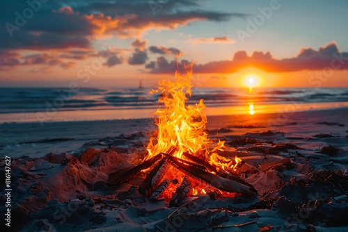 Sunset beach poetry reading with famous poets and a bonfire