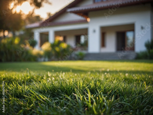 Tranquil Homestead, Smooth Grass Lawn Leading Up to the Residence. photo