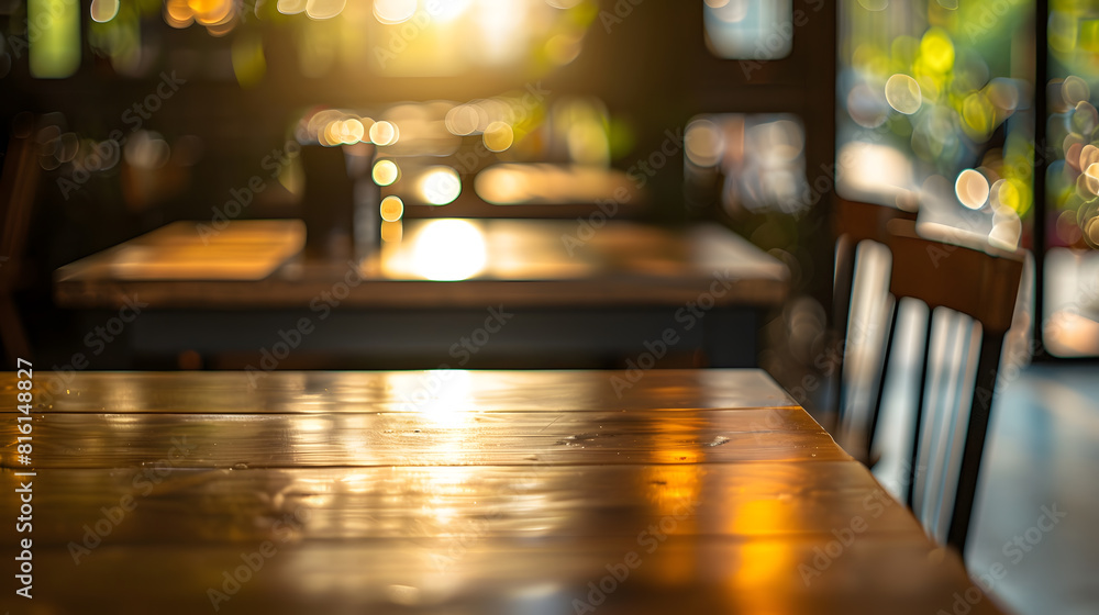 Blurry cafe restaurant or coffee shop background and perspective view ...