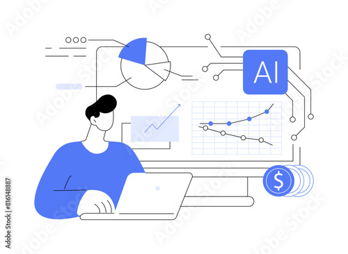 Real-Time Sales Insights with AI abstract concept vector illustration.