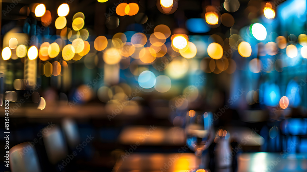 abstract blur and defocused night bar and restaurant for background : Generative AI abstract blur and defocused night bar and restaurant for background : Generative AI