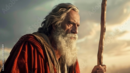 portrait of Moses leading the people in the desert © id512