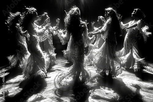 Group of Women Dancing in the Dark