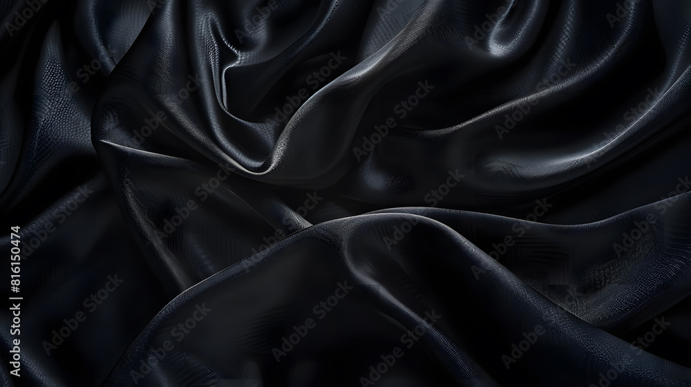 dark background black fabric texture with empty space : Generative AI dark background black fabric texture with empty space : Generative AI