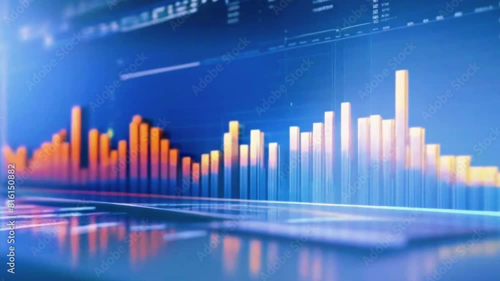 A bar chart illustrating the distribution of analyst ratings for a particular stock, 4K stock market graph Background High-Quality Hyper-realistic Animation Video A bar chart illustrating the distribution of analyst ratings for a particular stock, 4K stock market graph Background High-Quality Hyper-realistic Animation Video