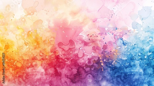 Colorful Watercolor Background With Splashes of Water