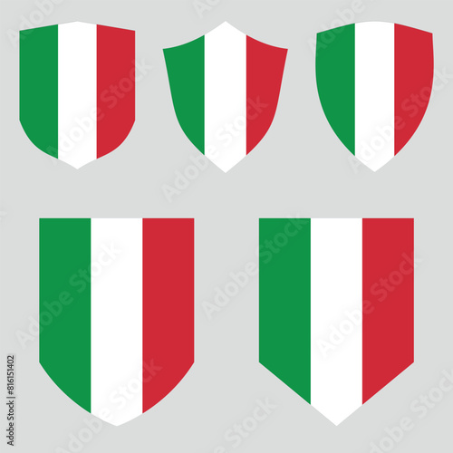 Italy Flag in Shield Shape Frame