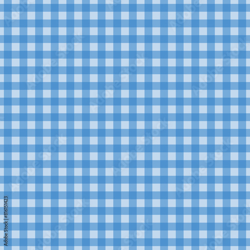 Gingham pattern seamless Plaid repeat in blue and white. Design for print, tartan, gift wrap, textiles, checkered background for tablecloth