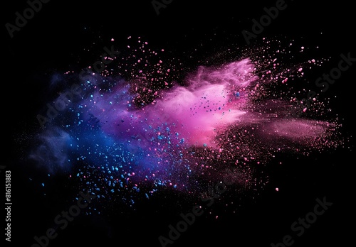 A dynamic cosmic explosion of colors and particles signifying energy and chaos