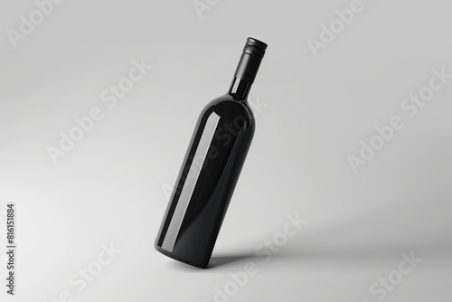 a mockup of a bottle of red wine with a white background