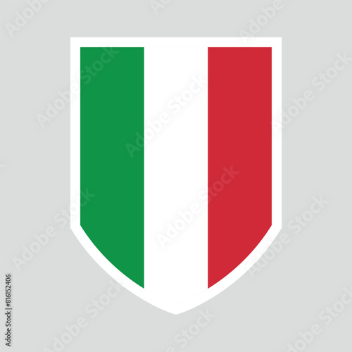 Italy Flag in Shield Shape Frame